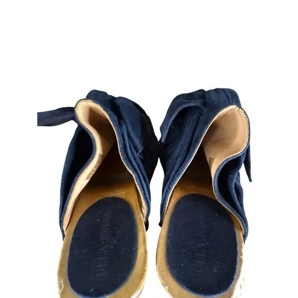 Ulla Johnson Stevie Black Suede Clog Heels Size 7.5 Wooden Platform Mules