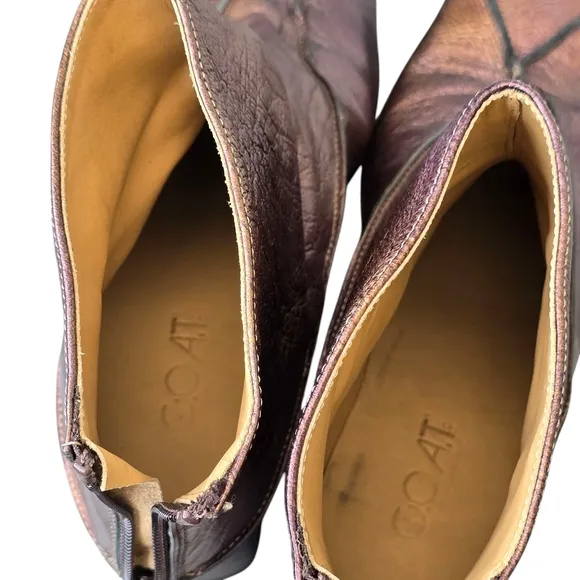 Unity In Diversity Women 39 Copper Brown Iridescent Chunky Heel Silhouette Boots