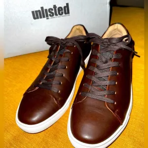 Unlisted by Kenneth Cole Mens Brown Lace Up Stand Sneakers Casual Shoes Size 9.5
