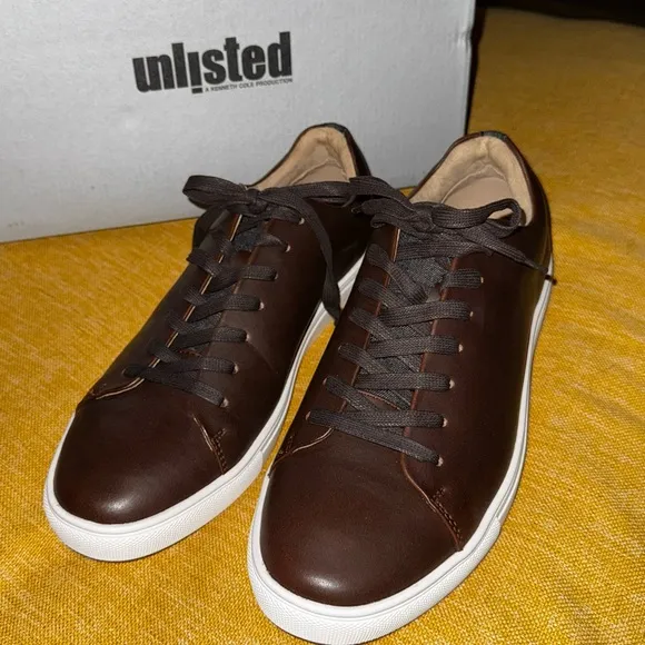 Unlisted by Kenneth Cole Mens Brown Lace Up Stand Sneakers Casual Shoes Size 9.5