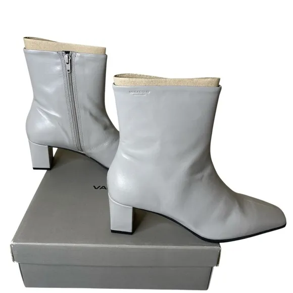 Vagabond Tessa sz 40 Gray ‘Steel’ Square Toe Boot with Block Heel, New in Box