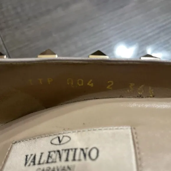 VALENTINO GARAVANI Heels Beige Size 36.5 US 6 Leather Women's Authentic