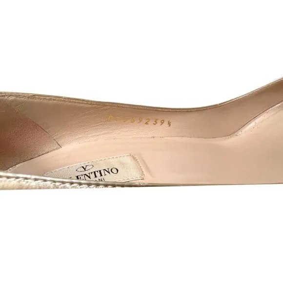 Valentino Gold Leather Pointed Toe Pumps Size 39.5