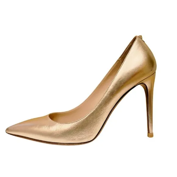 Valentino Gold Leather Pointed Toe Pumps Size 39.5