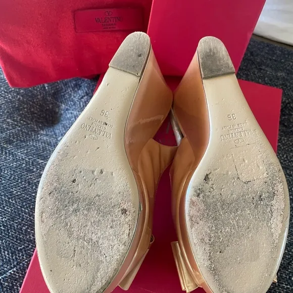 Valentino nude wedge shoes