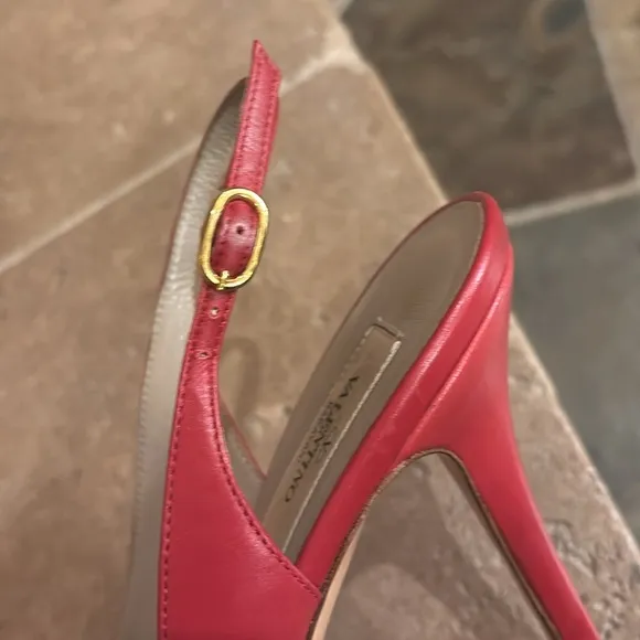 Valentino red bow sling back heels size 38