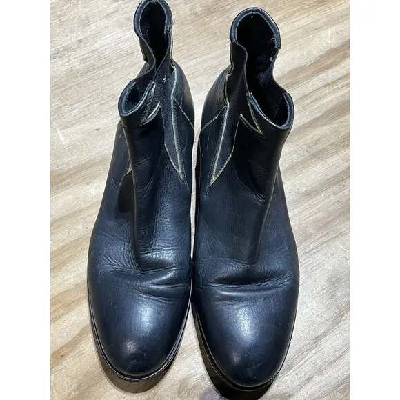VALENTINO RED METALLIC STAR LEATHER CHELSEA BOOTS 9.5 Made In Italy