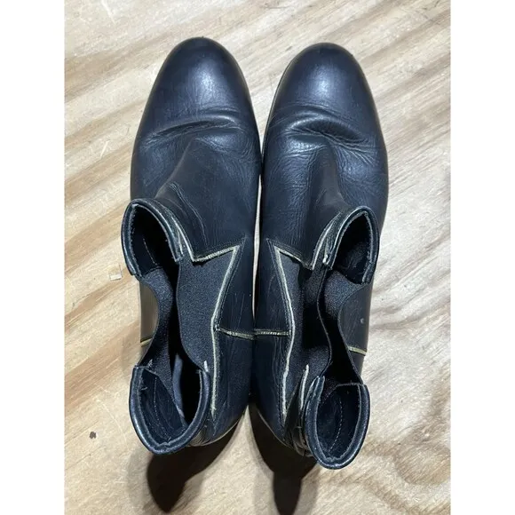 VALENTINO RED METALLIC STAR LEATHER CHELSEA BOOTS 9.5 Made In Italy