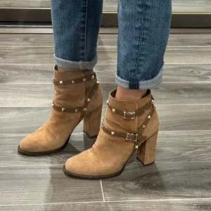Valentino Rockstud Suede Block Heel Boots 37.5