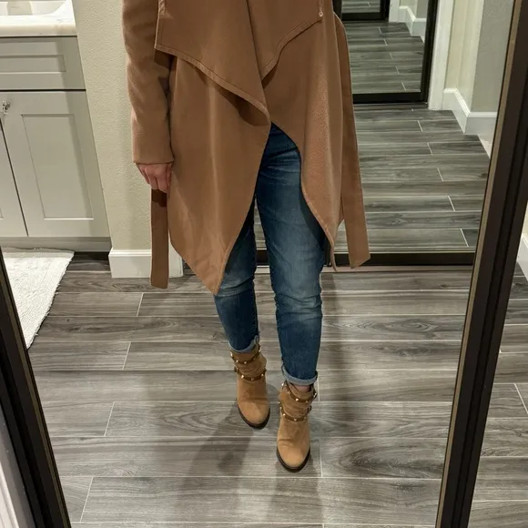 Valentino Rockstud Suede Block Heel Boots 37.5