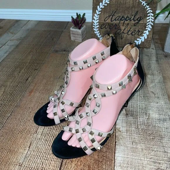 Valentino Patent Rockstud Caged Pumps