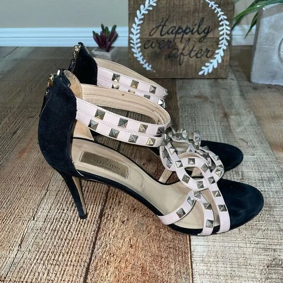 Valentino Patent Rockstud Caged Pumps