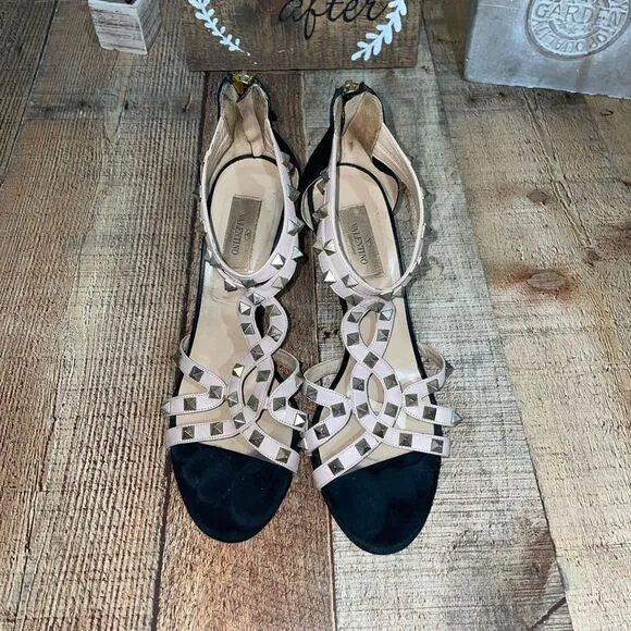 Valentino Patent Rockstud Caged Pumps