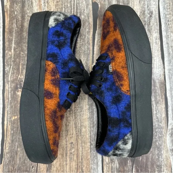 Vans Era Platform Mix Leopard Fuzzy Wooly Shoes Sneakers Mens Size 7 Womens 8.5
