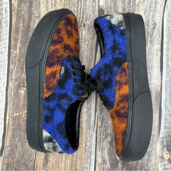 Vans Era Platform Mix Leopard Fuzzy Wooly Shoes Sneakers Mens Size 7 Womens 8.5