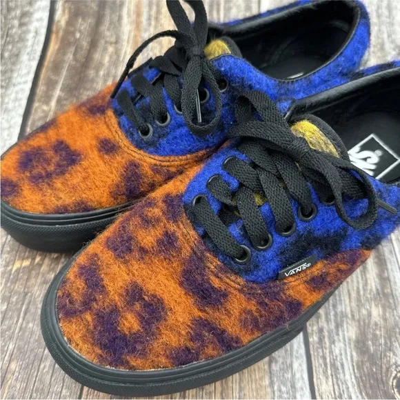 Vans Era Platform Mix Leopard Fuzzy Wooly Shoes Sneakers Mens Size 7 Womens 8.5