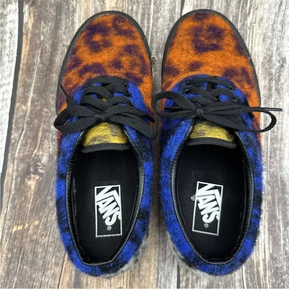 Vans Era Platform Mix Leopard Fuzzy Wooly Shoes Sneakers Mens Size 7 Womens 8.5