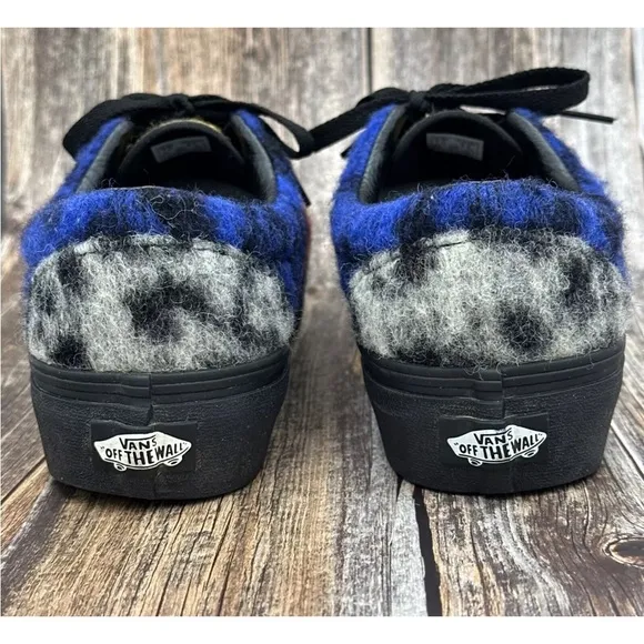 Vans Era Platform Mix Leopard Fuzzy Wooly Shoes Sneakers Mens Size 7 Womens 8.5