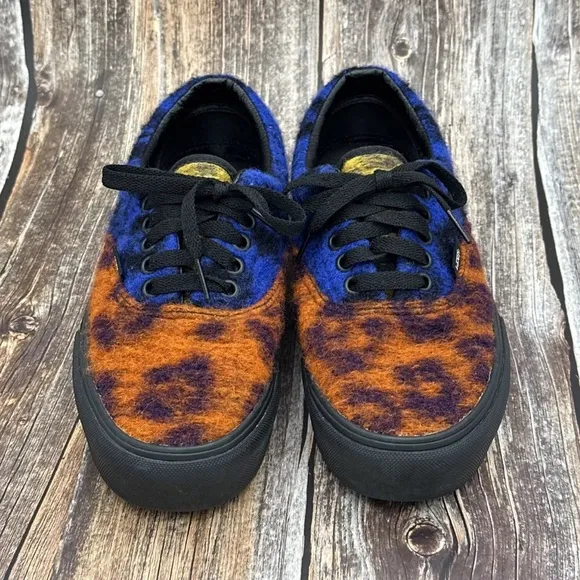 Vans Era Platform Mix Leopard Fuzzy Wooly Shoes Sneakers Mens Size 7 Womens 8.5