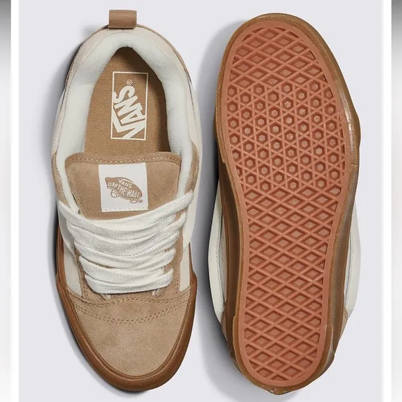 VANS Knu Stack Platform Sneakers light tan Sz 8