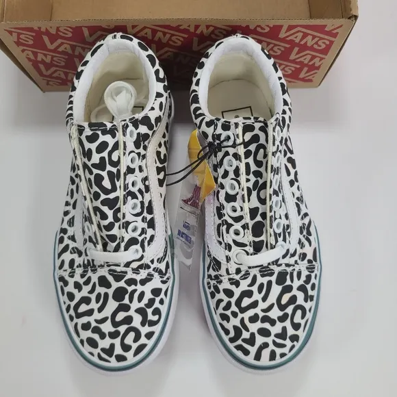 Vans Old Skool Stacked Platform UV Ink Leopard Black White Sneakers Women’s 5