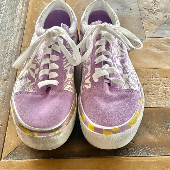 VANS Old Skool Wavy Daze Platform Sneakers Lavender Purple Women's Shoes SIZE 6