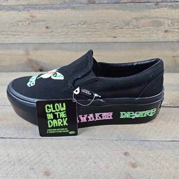 Vans Platform Awaken Dersire Glow In The Dark Women's Slip On Shoes