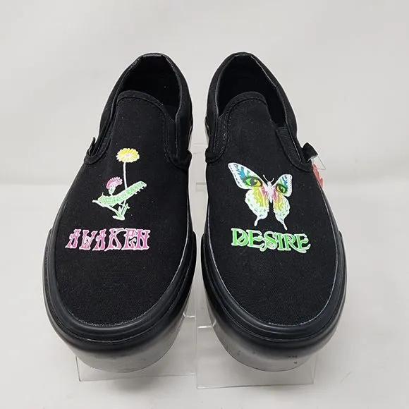 Vans Platform Sneakers Womens 6.5 Black Classic Slip On Morph Blackout Shoes