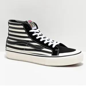 VANS | Sk8-Hi Pro 138 SF Stripe Black &amp; Marshmallow Skate Shoes
