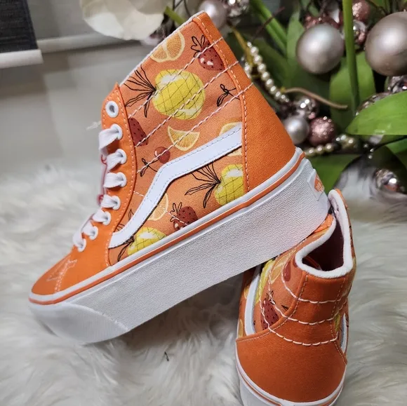 VANS SK8 High Taper Stackform Shoes Womens Platform Orange SneakersSize7.5 new