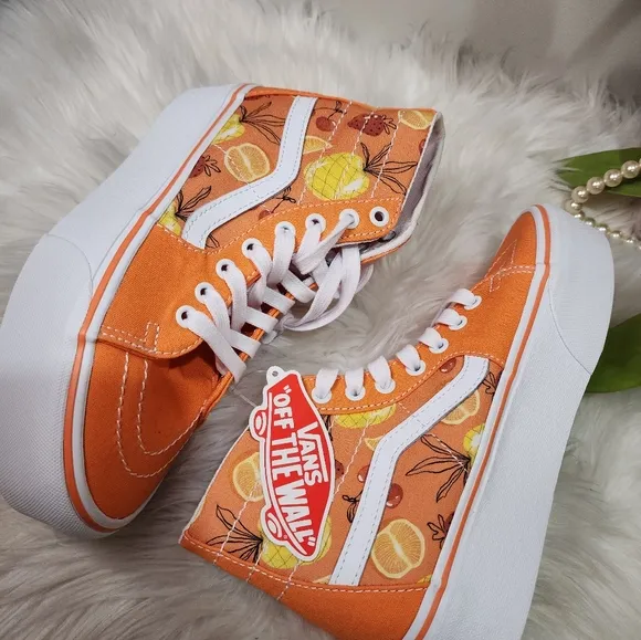 VANS SK8 High Taper Stackform Shoes Womens Platform Orange SneakersSize7.5 new