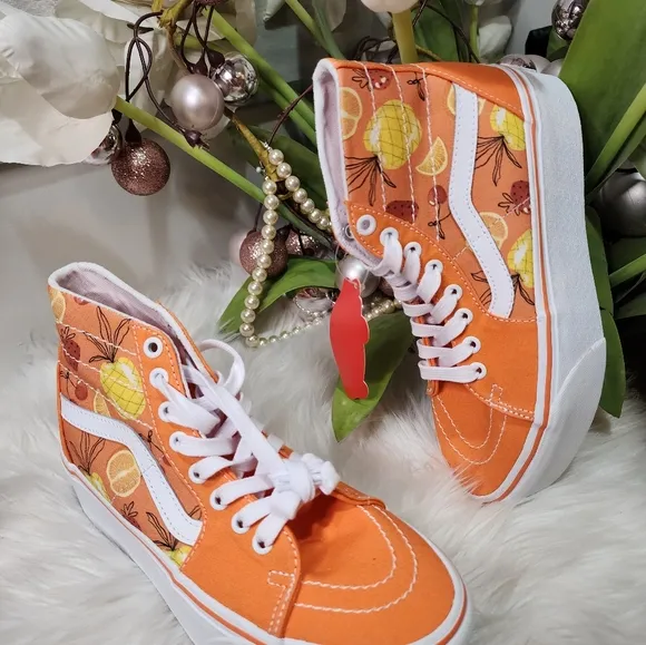 VANS SK8 High Taper Stackform Shoes Womens Platform Orange SneakersSize7.5 new