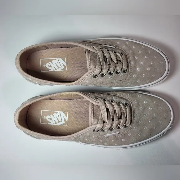 Vans Suede Polka Dot Authentic Platform 2.0 Beige Shoes Women's Size 9