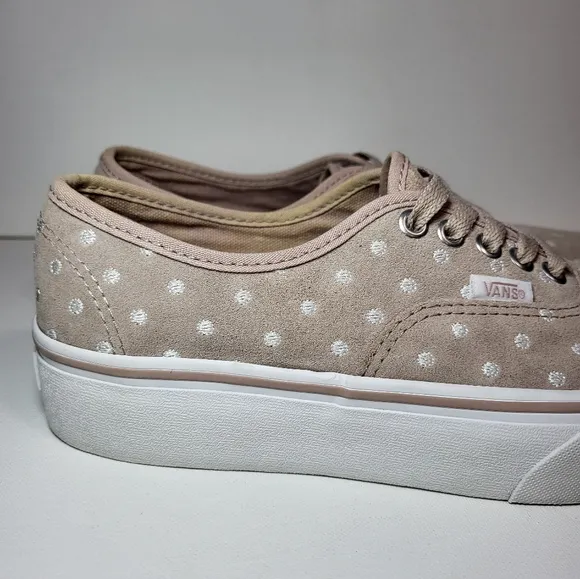 Vans Suede Polka Dot Authentic Platform 2.0 Beige Shoes Women's Size 9
