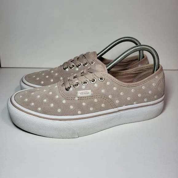 Vans Suede Polka Dot Authentic Platform 2.0 Beige Shoes Women's Size 9
