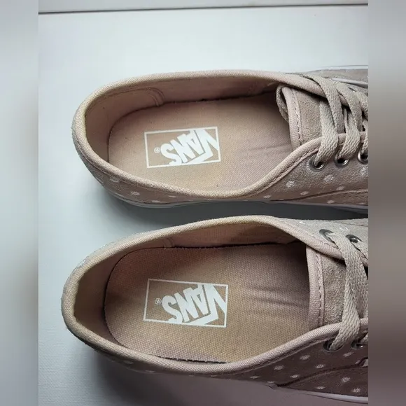 Vans Suede Polka Dot Authentic Platform 2.0 Beige Shoes Women's Size 9