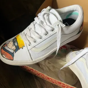 Vans White and Yellow Cartoon Sneakers