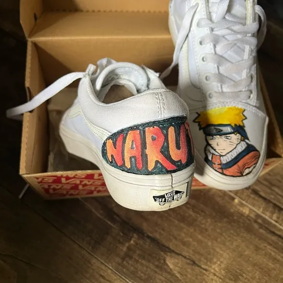 Vans White and Yellow Cartoon Sneakers