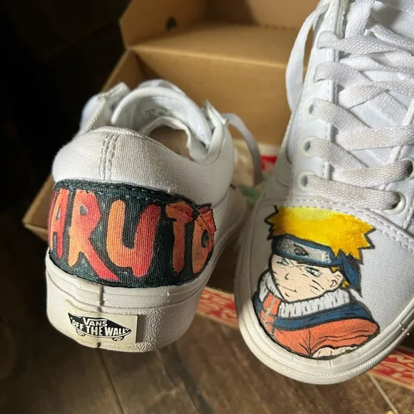 Vans White and Yellow Cartoon Sneakers