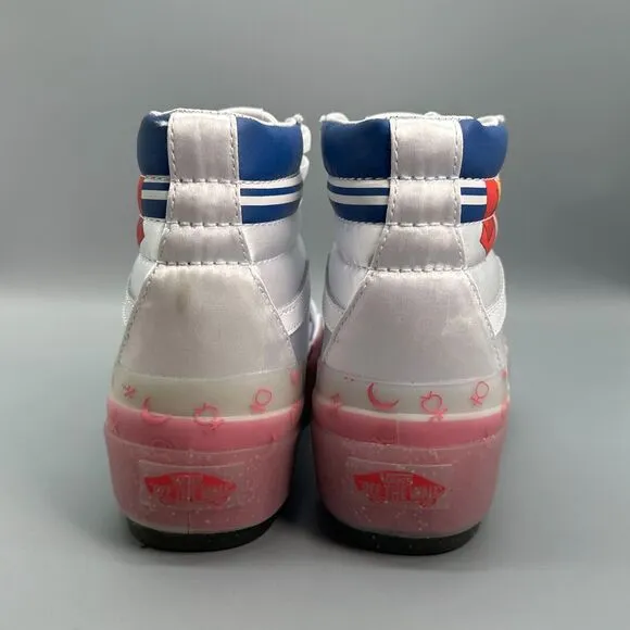 Vans x Sailor Moon Sk8-Hi Stacked Women's 6 White Platform Shoe Sneaker