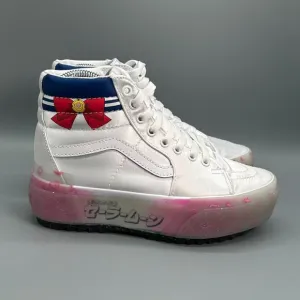 Vans x Sailor Moon Sk8-Hi Stacked Women's 6 White Platform Shoe Sneaker