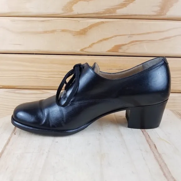 Varda Shoes Women’s Black Leather Pumps Heels Made In Italy Lace-up Shootie
