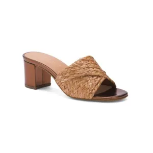 VERDEROSMARINO Natural Made In Italy Cross Over Raffia Band Heeled Sandals
