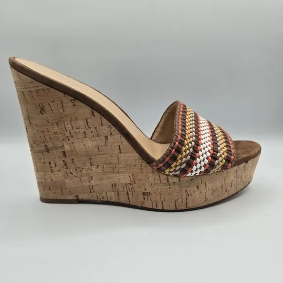 VERONICA BEARD Dali Single Woven Cork Wedge Sandals