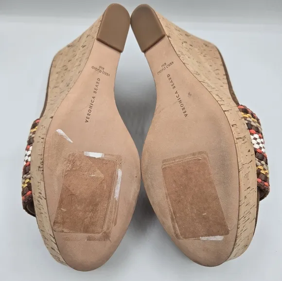 VERONICA BEARD Dali Single Woven Cork Wedge Sandals