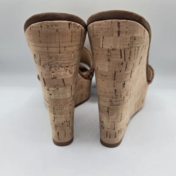 VERONICA BEARD Dali Single Woven Cork Wedge Sandals