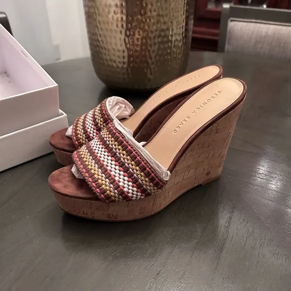 Veronica Beard Dali Woven Wedge Sandals