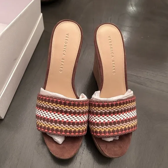 Veronica Beard Dali Woven Wedge Sandals