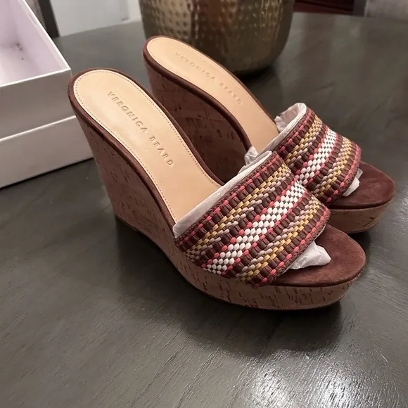 Veronica Beard Dali Woven Wedge Sandals