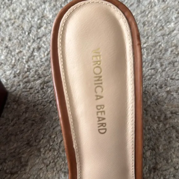 Veronica Beard Ellen Brown Leather Wedge Sandals Size 8